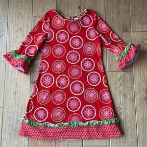 Counting Daisies Red Snowflake Christmas Dress size 6X